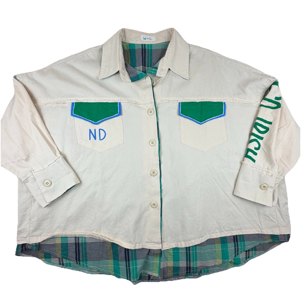 Wren‎ & Glory RARE ONE OF A KIND! Women's Notre Dame Jacket HAND PAINTED